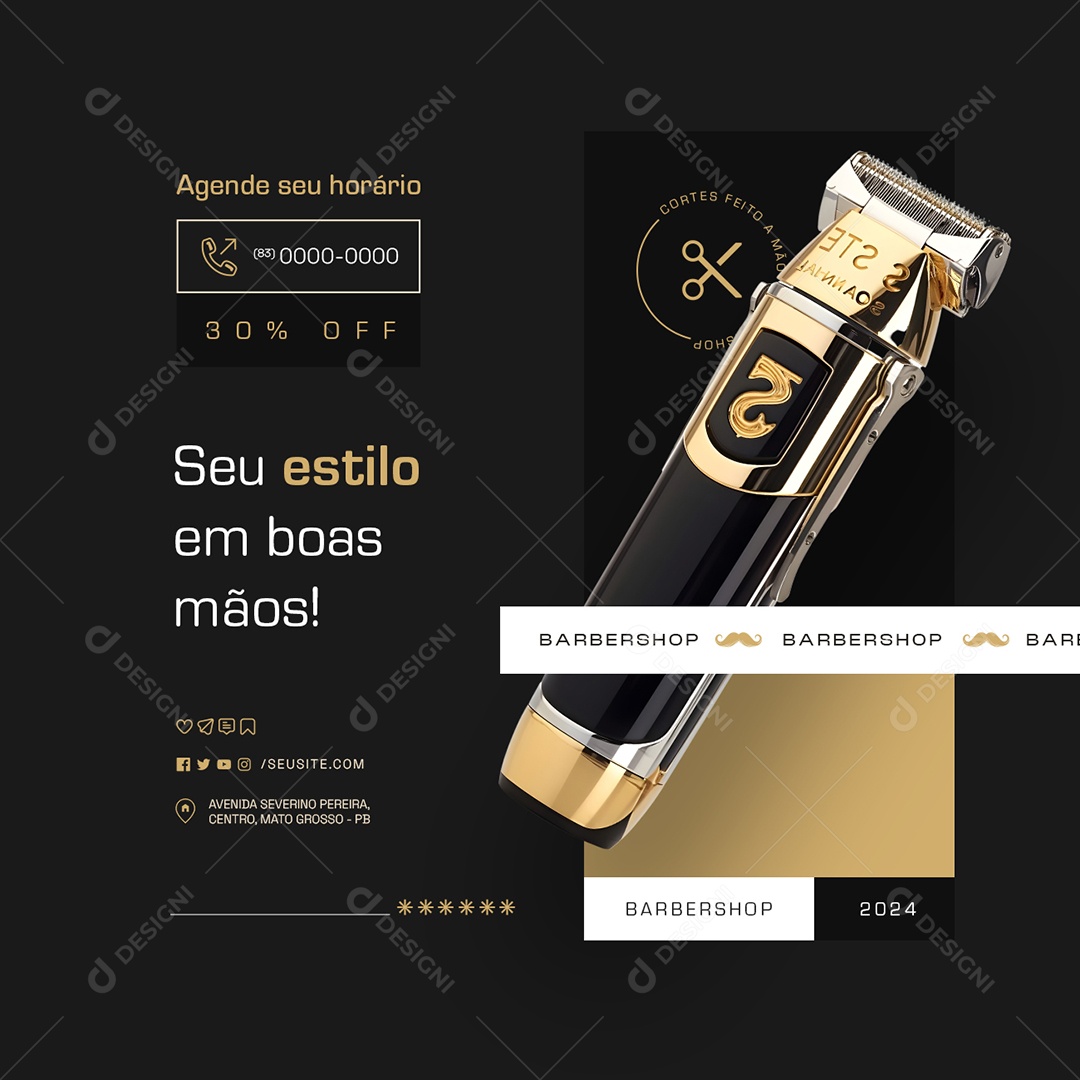 Seu Estilo em Boas Mãos Social Media PSD EEditável