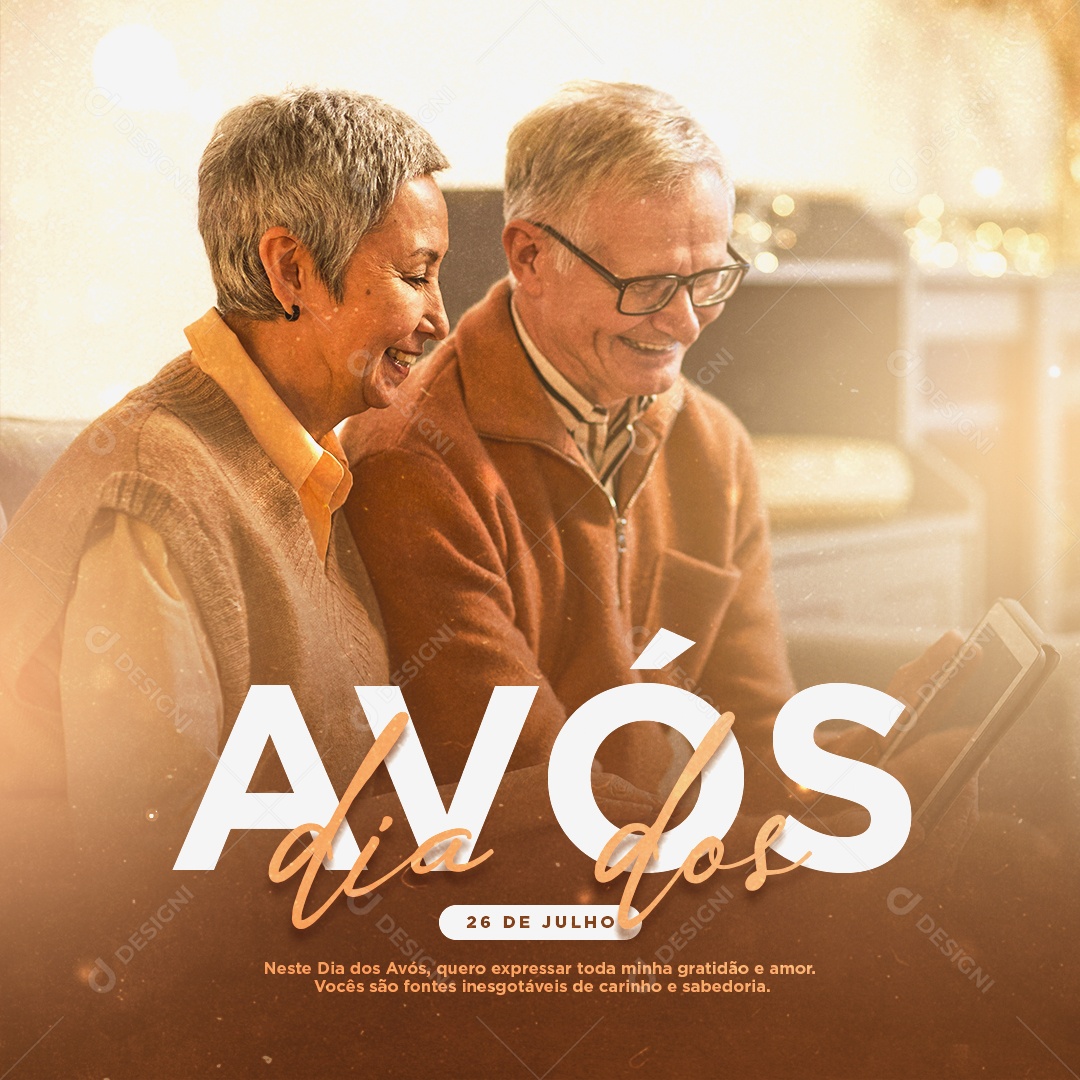 Dia dos Avós 26 de Julho Quero Expressar Toda Minha Gratidão Social Media PSD Editável