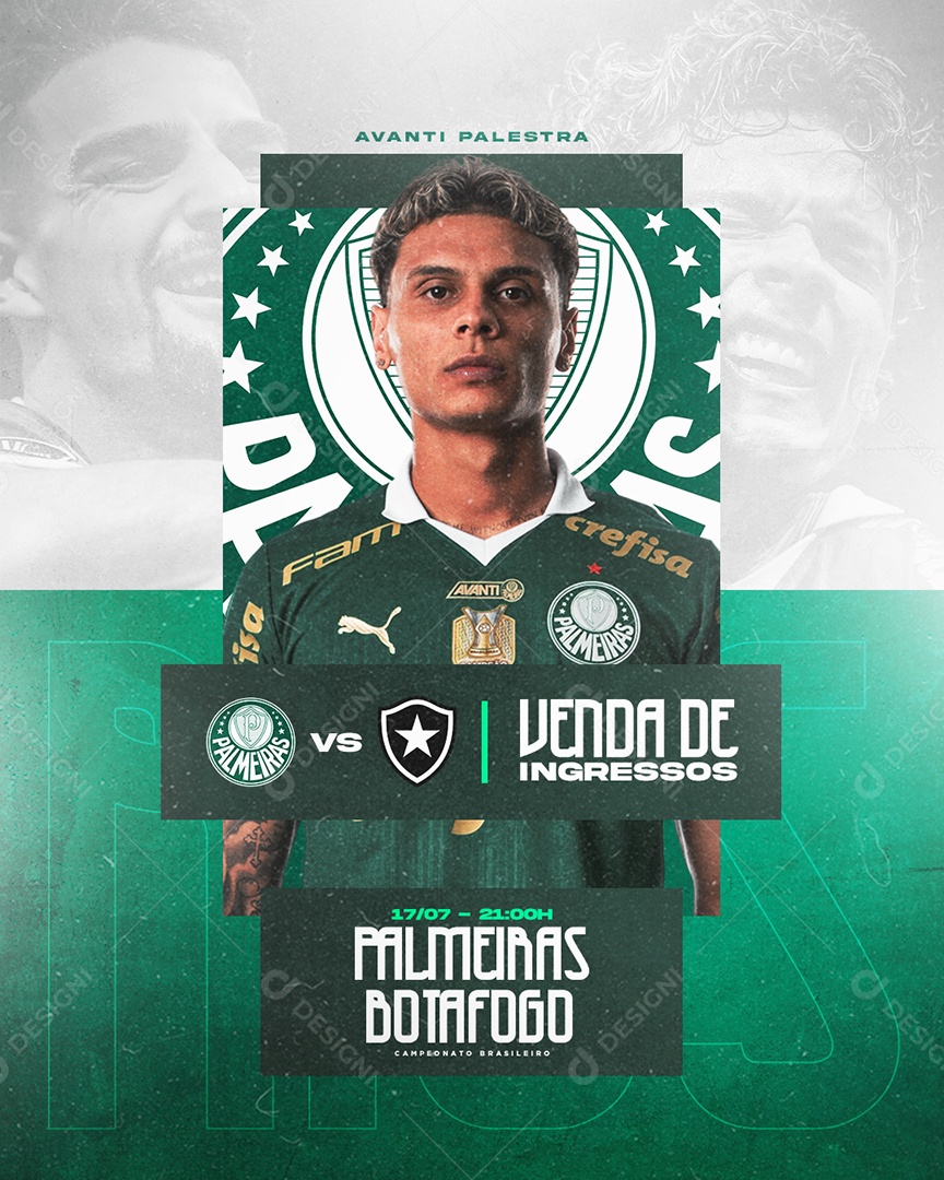 Futebol Palmeiras x Campeonato Campeonato Brasileiro Social Media PSD Editável