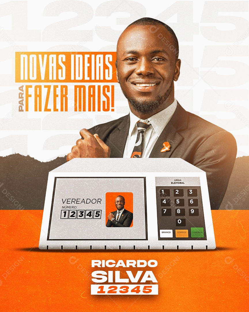 Politica Vereador Novas Ideias para Fazer mais Social Media PSD Editável