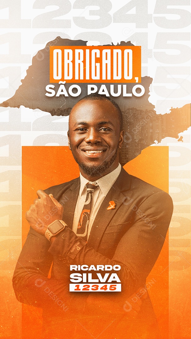 Story Politica Obrigado São Paulo Ricardo Silva Social Media PSD Editável