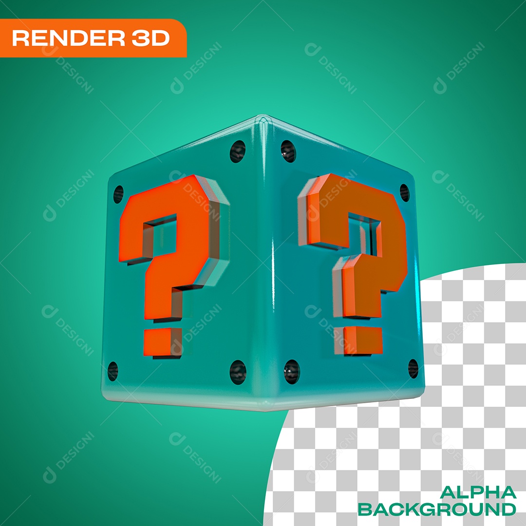 Bloco Mistério Verde Frente Super Mario