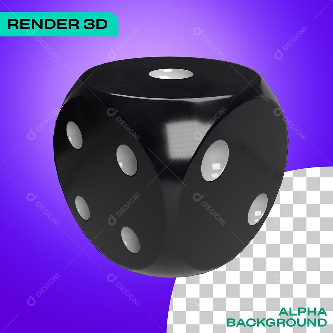 Dado Preto Elemento 3D