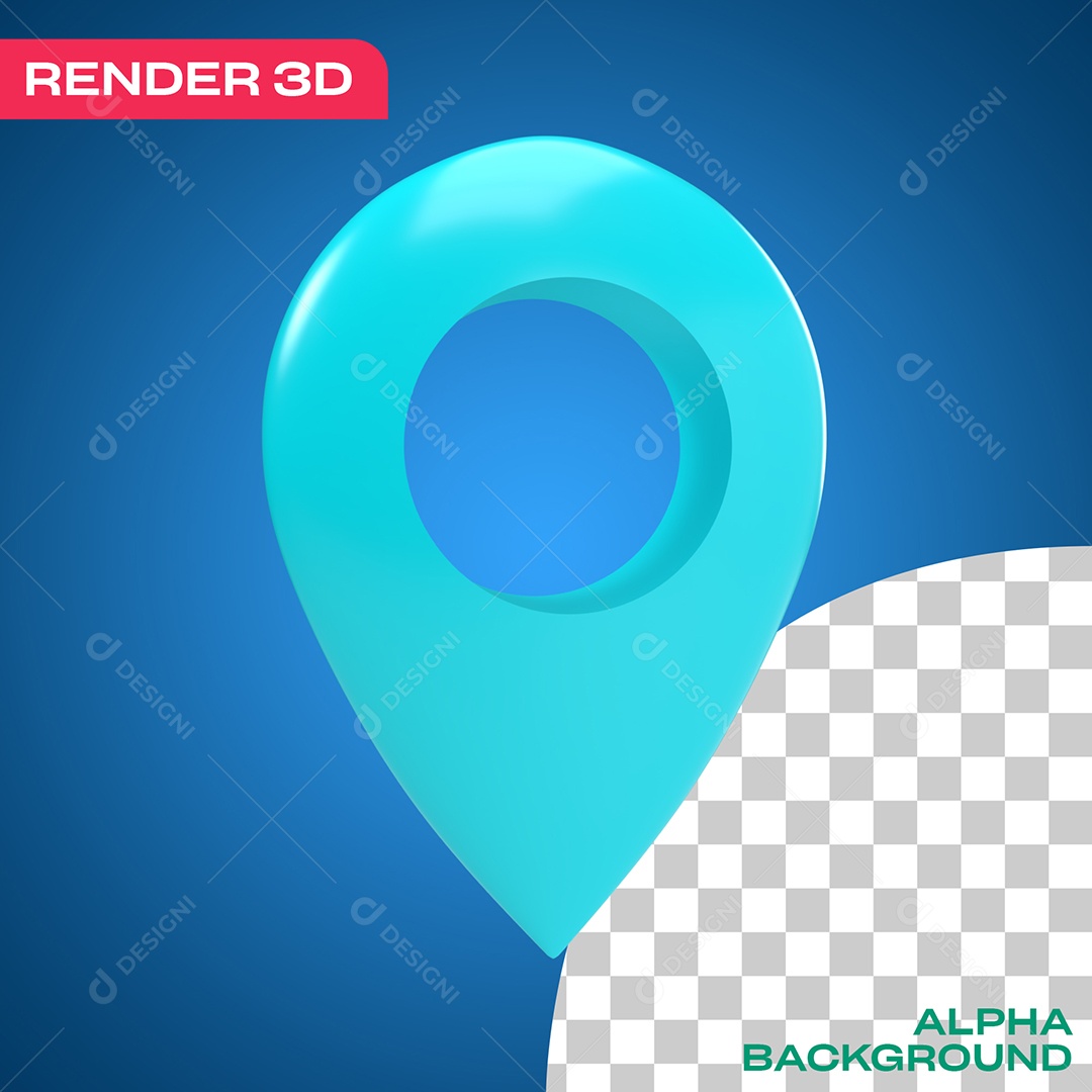 Pin de Localização Elemento 3D Azul