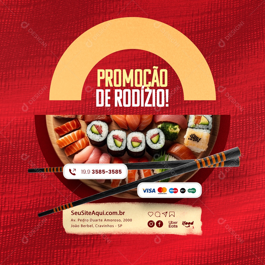 Promoção de Rodízio Social Media PSD Editável