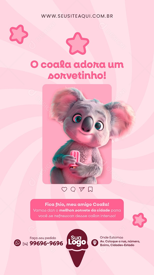 Story Sorveteria Social Media PSD Editável