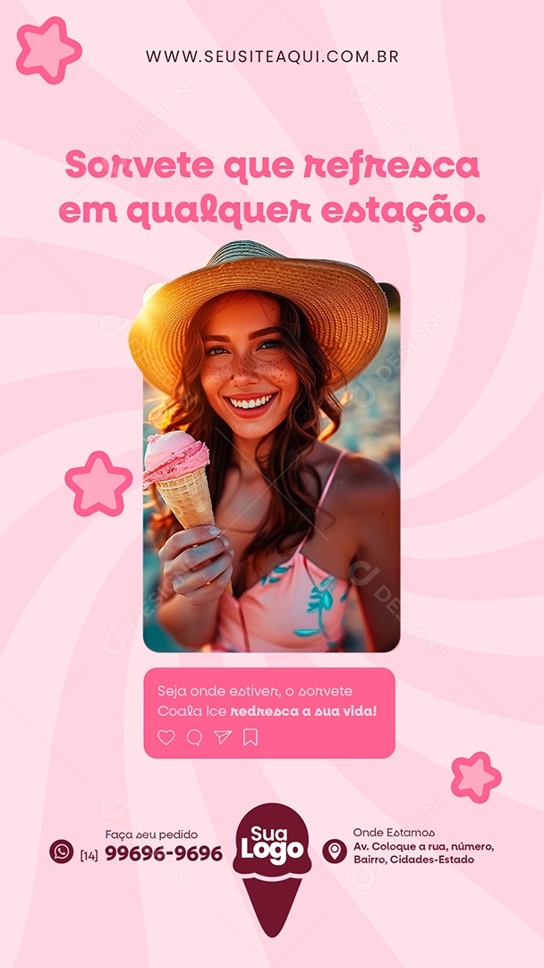 Story Sorveteria Social Media PSD Editável