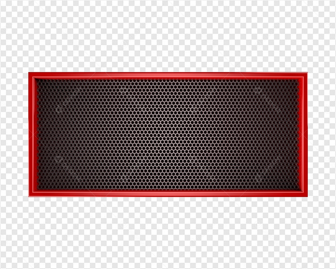 Elemento 3D Painel Grade Preta Com Borda Vermelha para Composição PSD