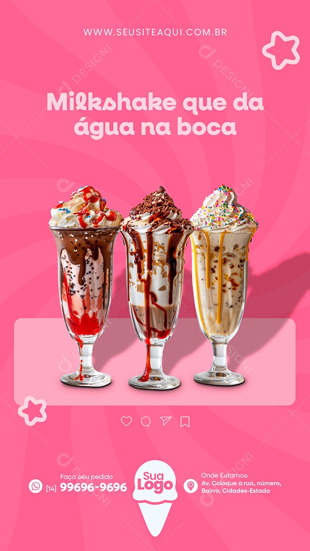 Story Sorveteria Social Media PSD Editável