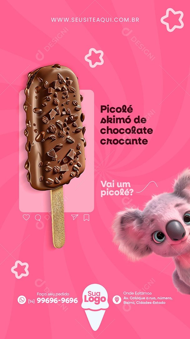 Story Sorveteria Social Media PSD Editável