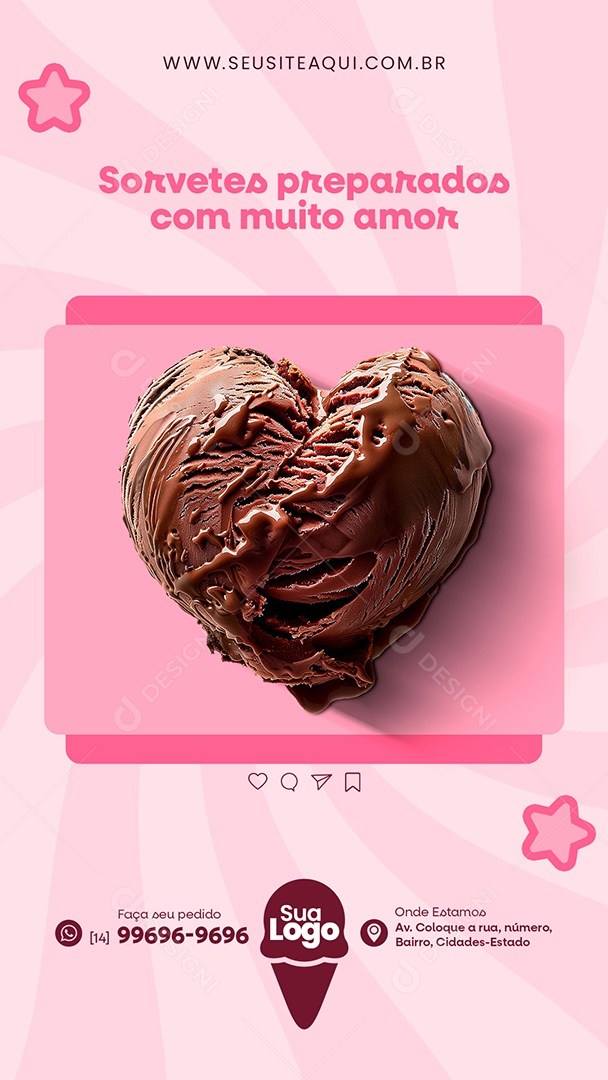 Story Sorveteria Social Media PSD Editável