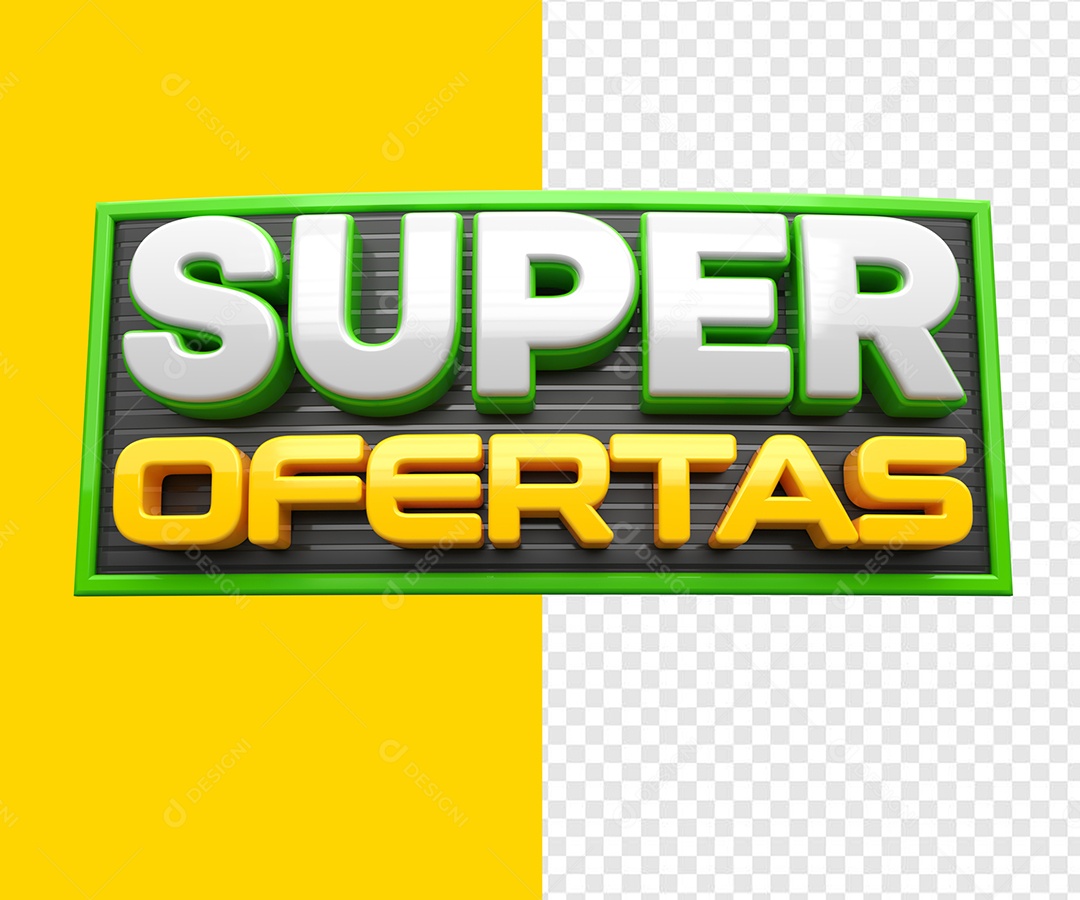 Selo 3D Super Ofertas Para Composição PSD