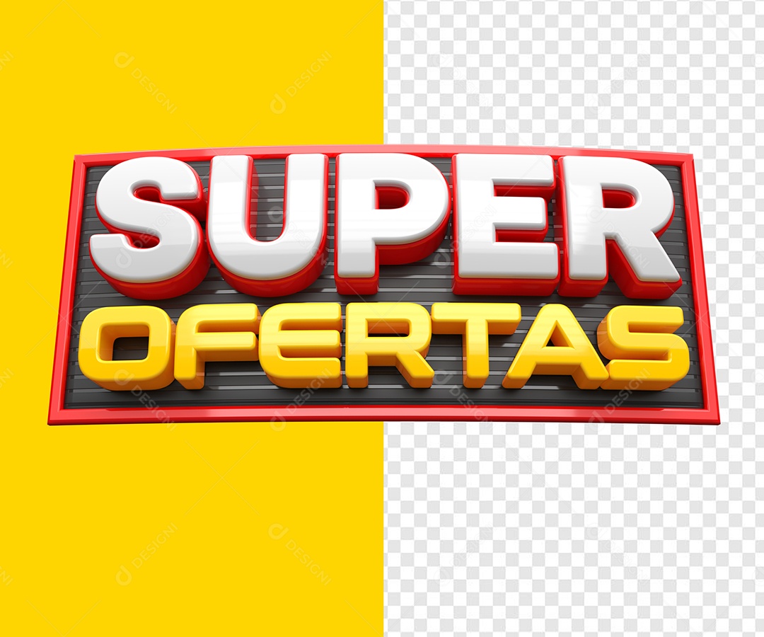 Selo 3D Super Ofertas Para Composição PSD
