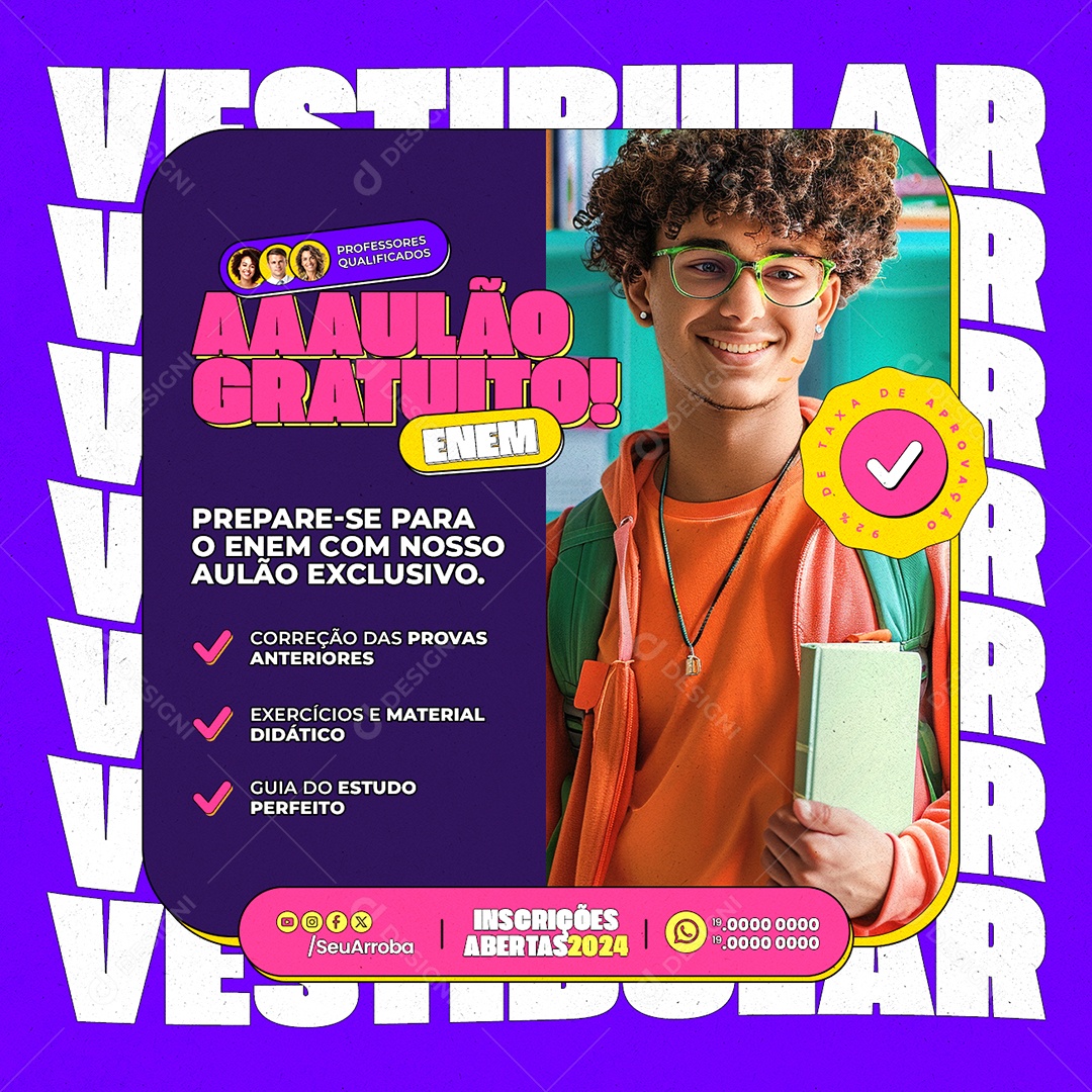 Aulão Gratuito Enem Social Media PSD Editável