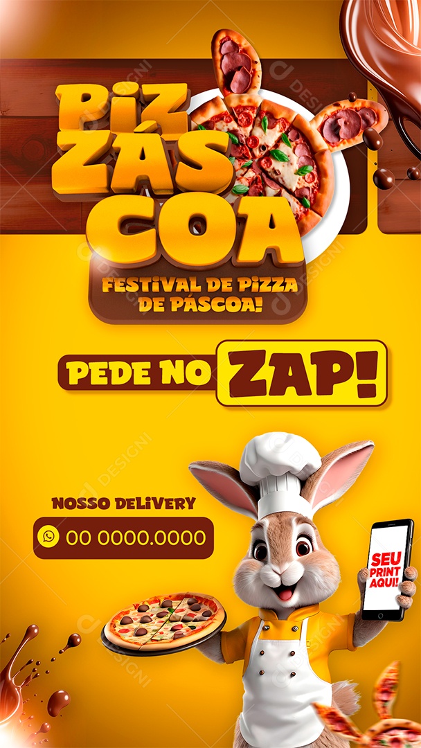 Pede no Zap Delivery Pizzáscoa Festival de Pizza de Páscoa