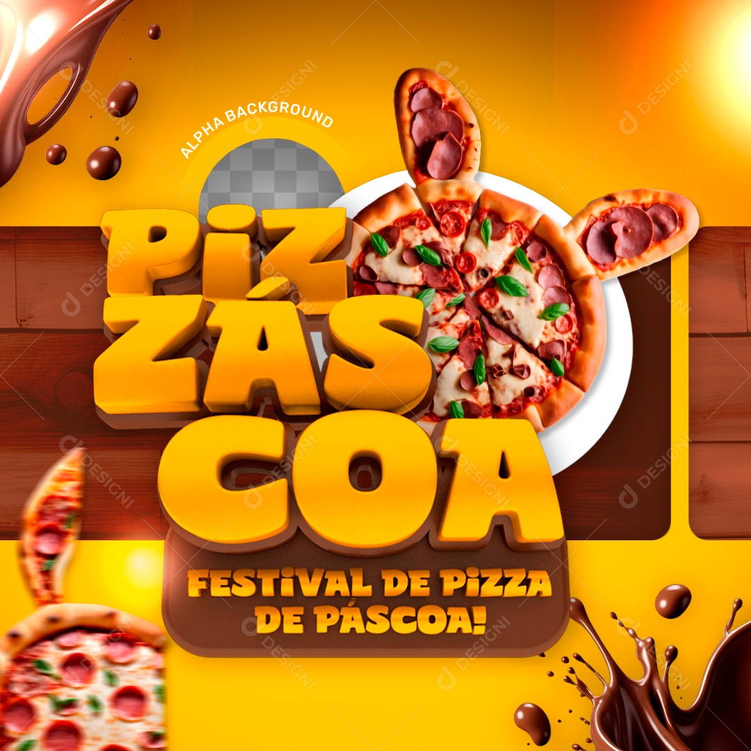 Selo 3D Pizzáscoa Festival de Pizza de Páscoa