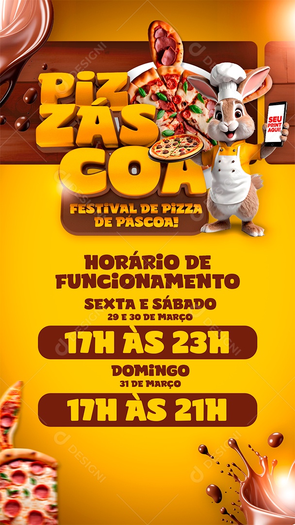 Horário de Funcionamento Pizzáscoa Festival de Pizza de Páscoa