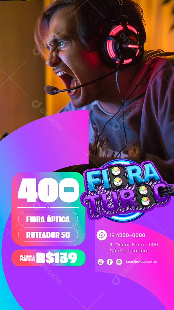 Story Fiber Turbo Social Media Editable PSD