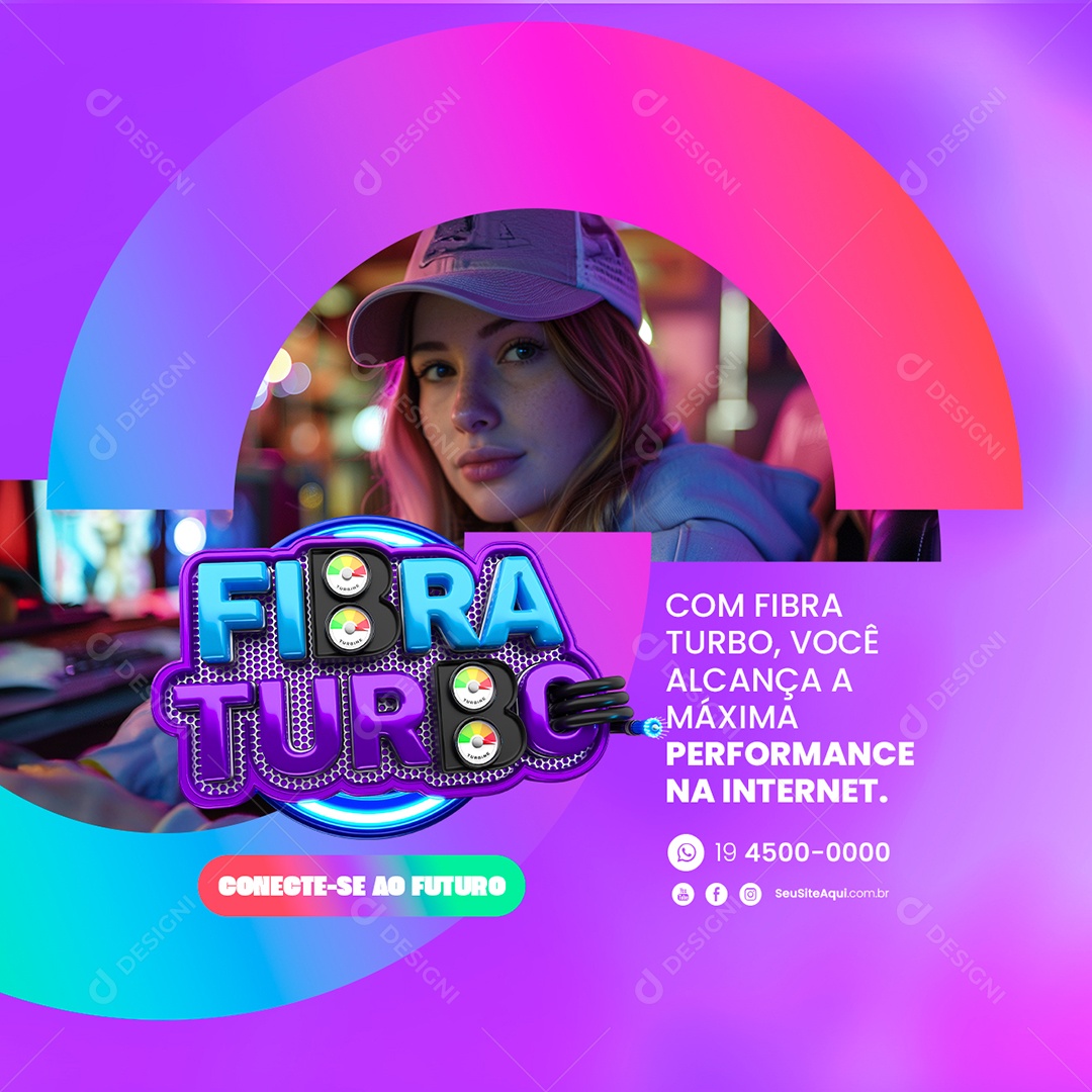 Fibra Turbo Máxima Performace na Internet Social Media PSD Editável