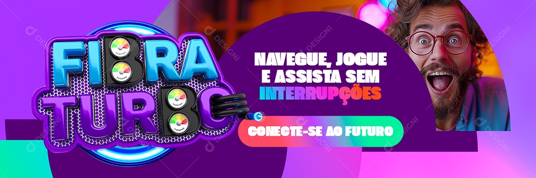 Carrossel Fibra Turbo Navegue Jogue e Assista sem Interrupções Social Media PSD Editável