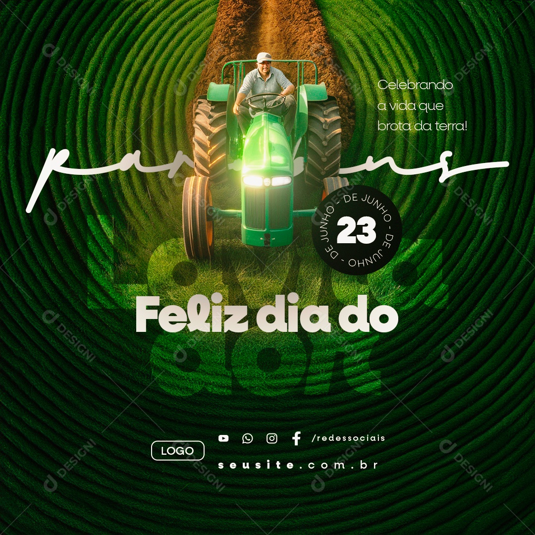 Feliz Dia do Lavrador 23 de Junho Social Media PSD Editável