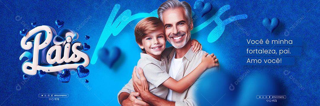 Dia dos Pais 11 de Agosto Campanha Social Media Flyer PSD Editável