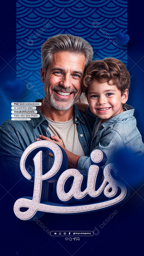 Dia dos Pais 11 de Agosto Campanha Social Media Flyer PSD Editável