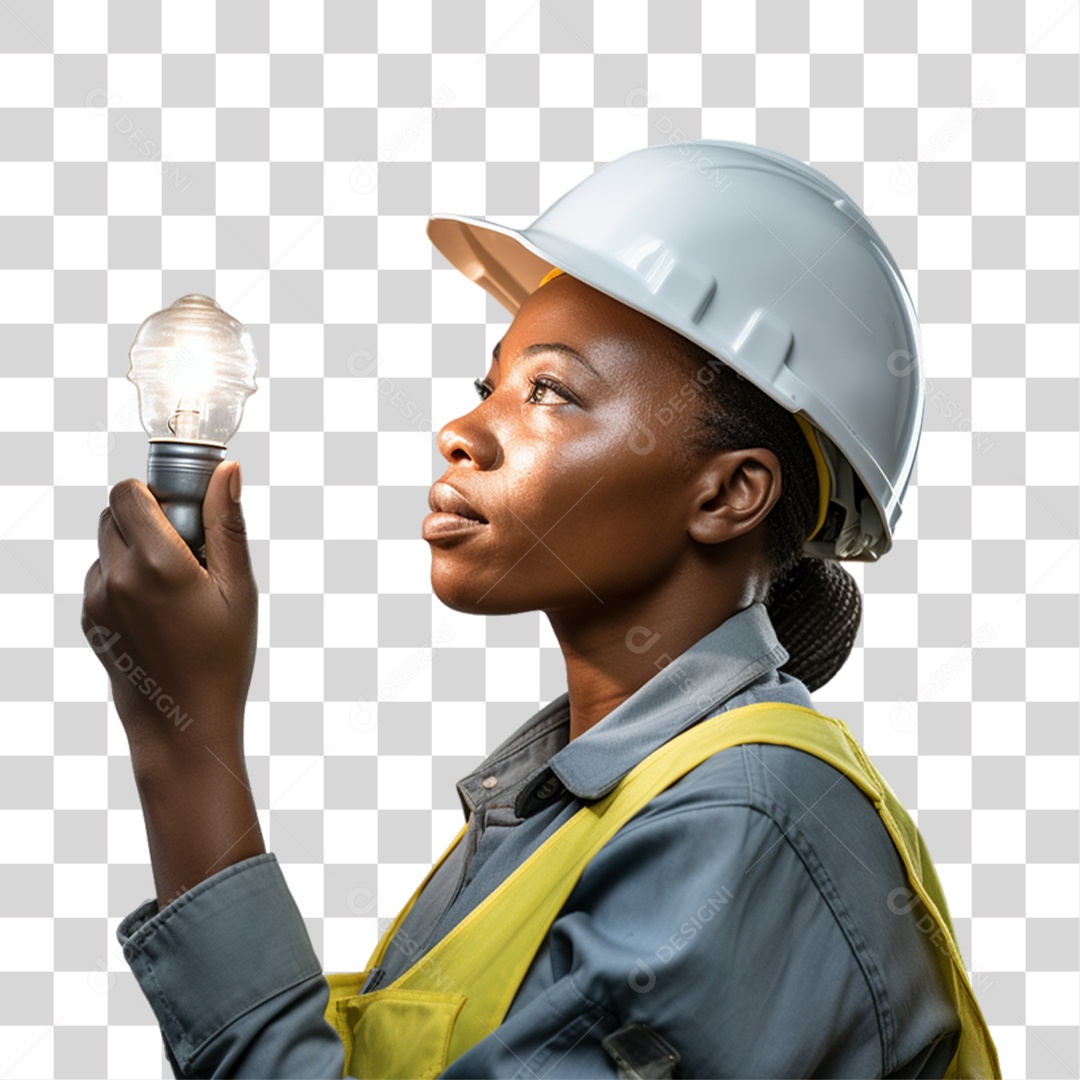 Mulher que Trabalha com Energia Solar Placa Solar PNG Transparente