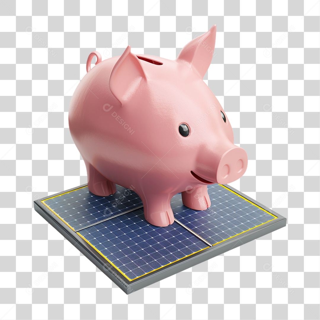 Elemento 3D Placa Solar Cofre PNG Transparente