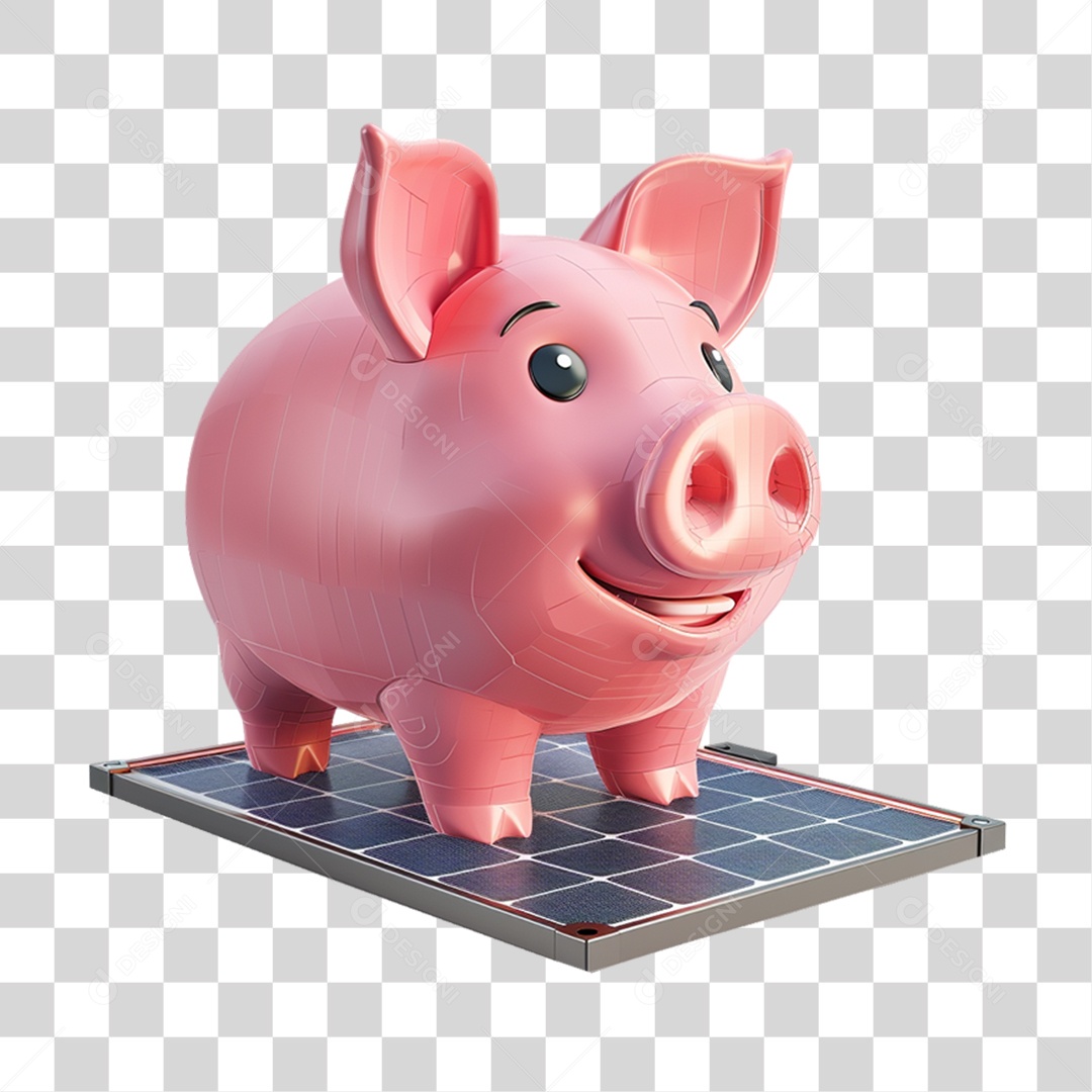 Elemento 3D Placa Solar Cofre PNG Transparente