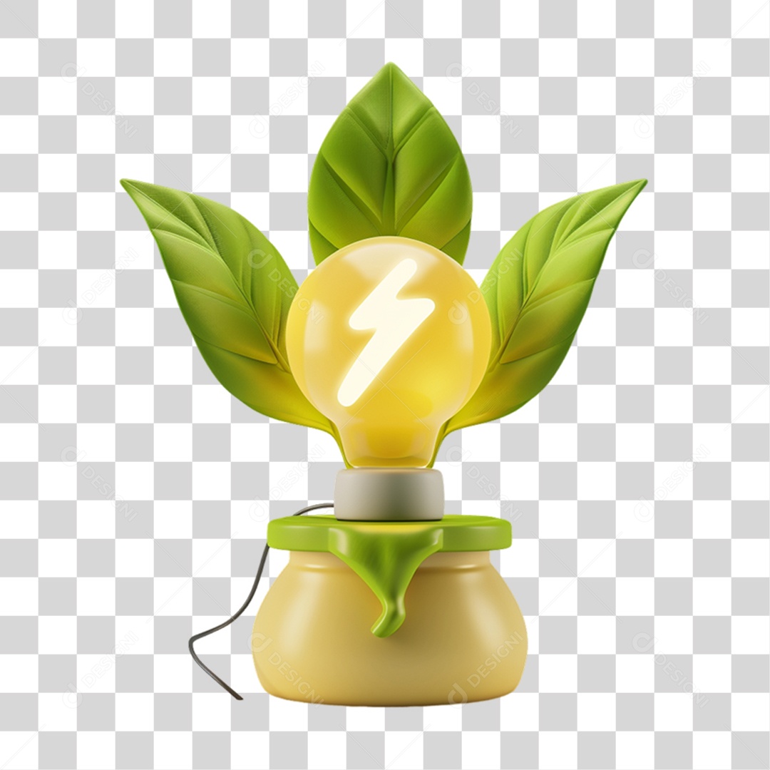 Elemento 3D Planta Energia PNG Transparente