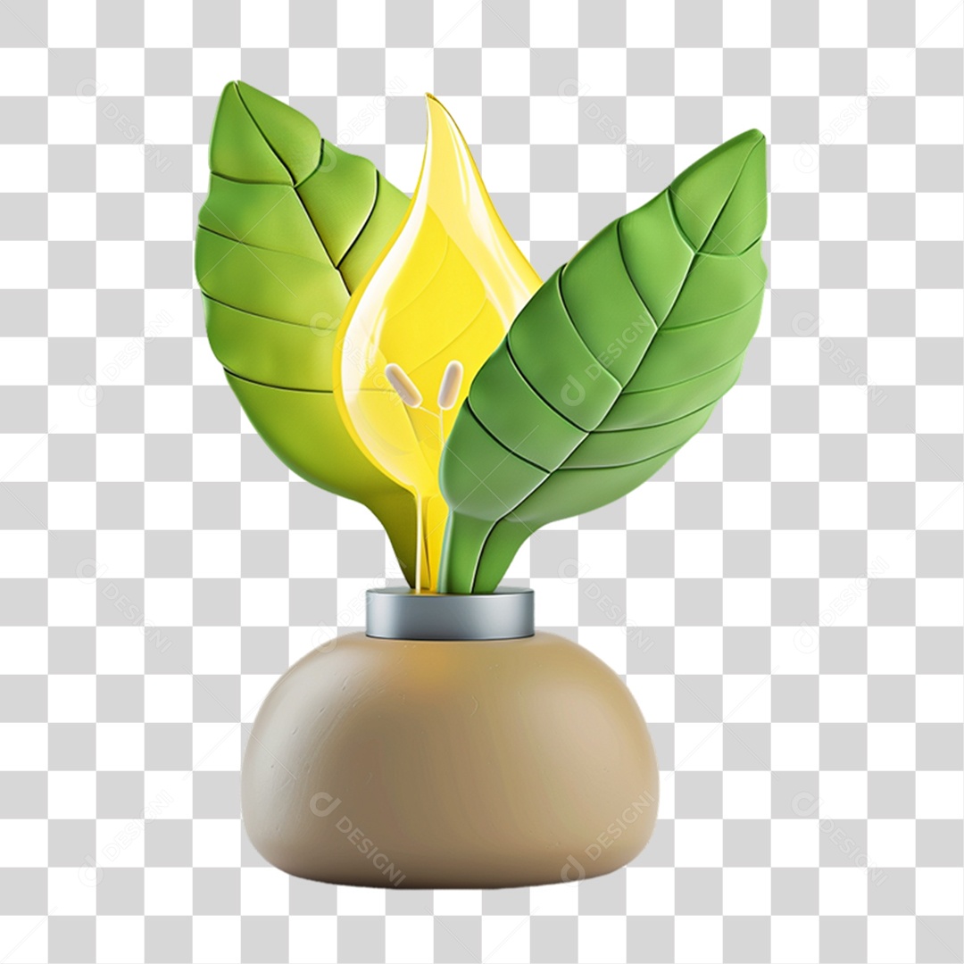 Elemento 3D Planta Energia PNG Transparente