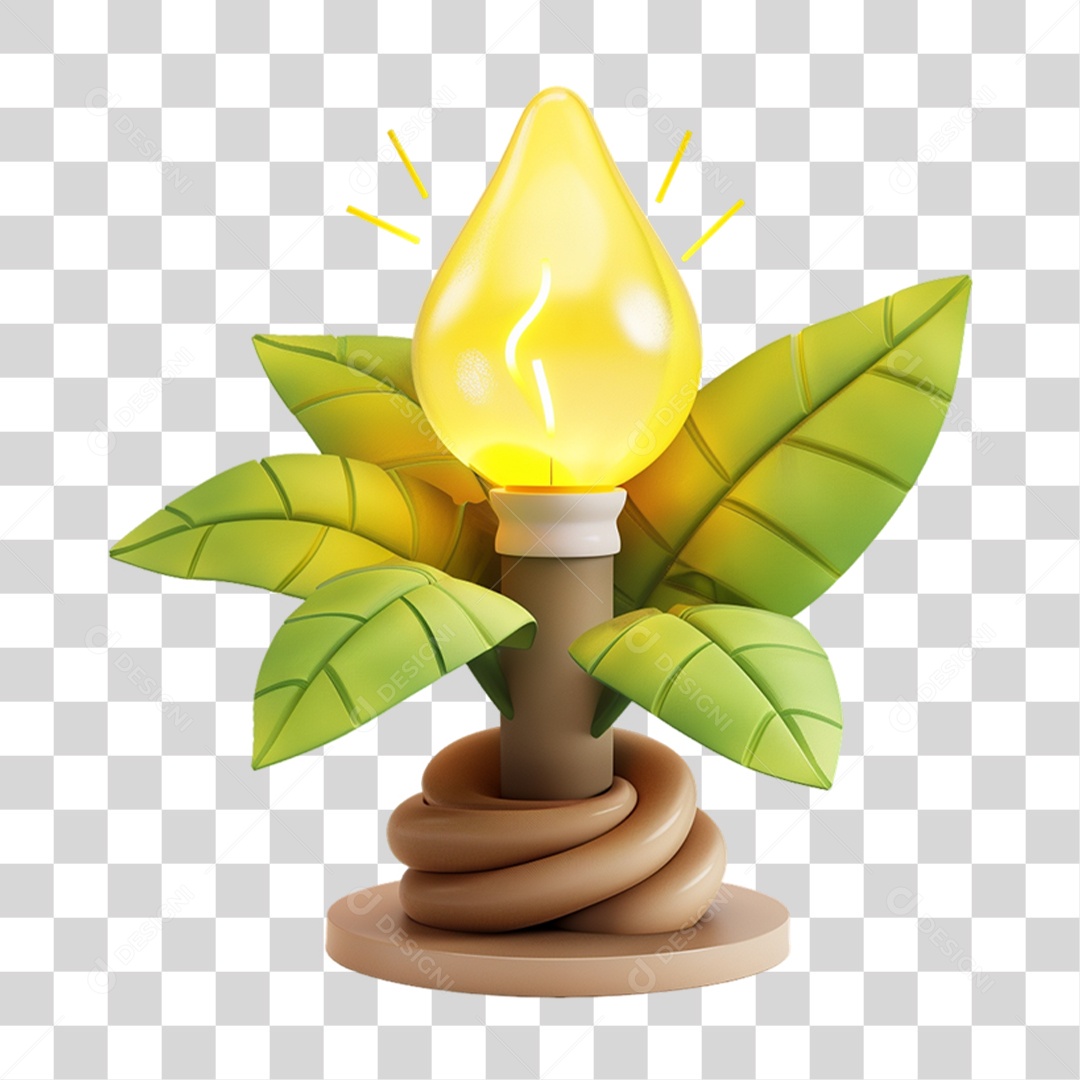 Elemento 3D Planta Energia PNG Transparente