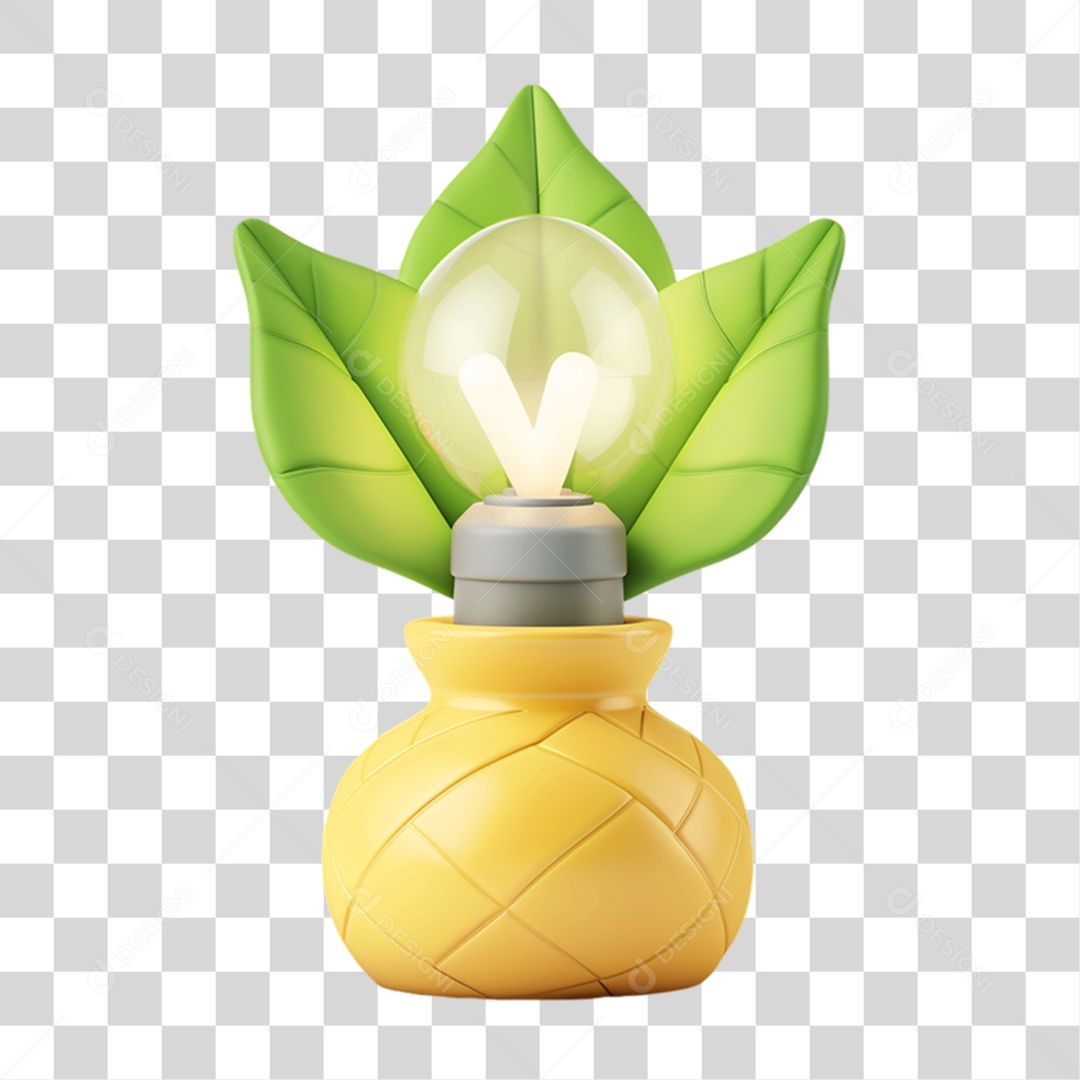 Elemento 3D Planta Energia PNG Transparente