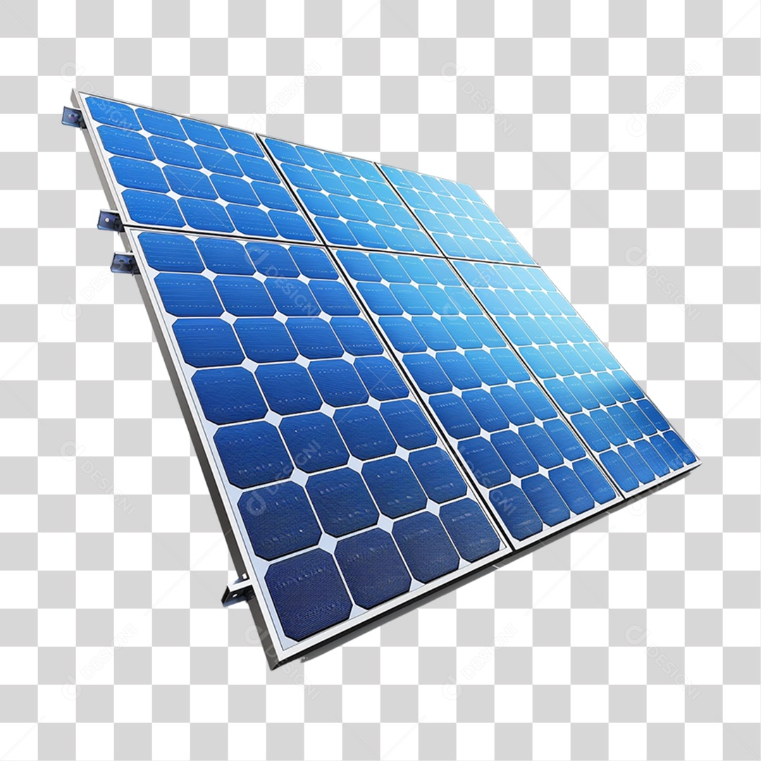 Elemento 3D Placa Solar PNG Transparente