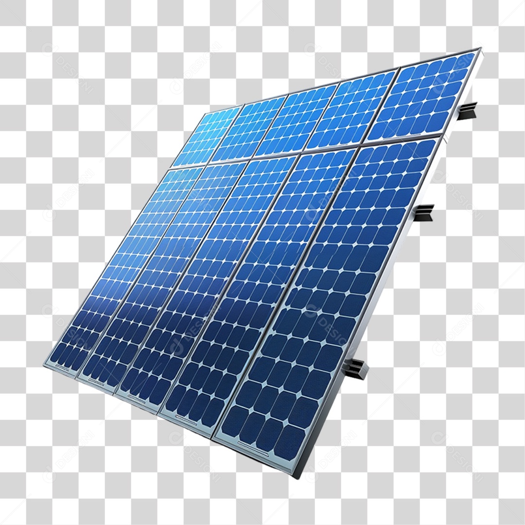 Elemento 3D Placa Solar PNG Transparente