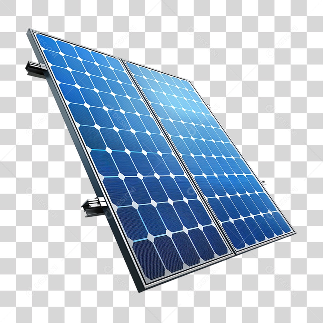 Elemento 3D Placa Solar PNG Transparente