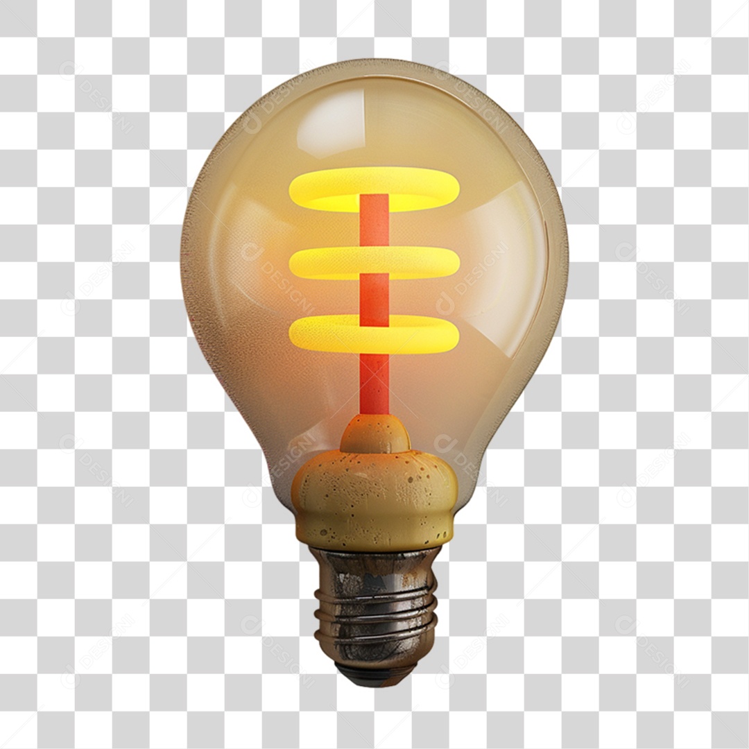 Elemento 3D Lâmpada PNG Transparente