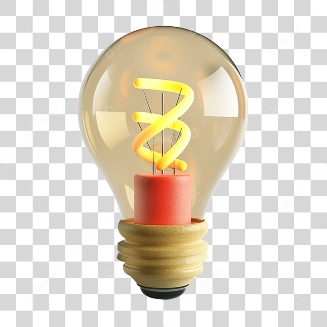 Elemento 3D Lâmpada PNG Transparente