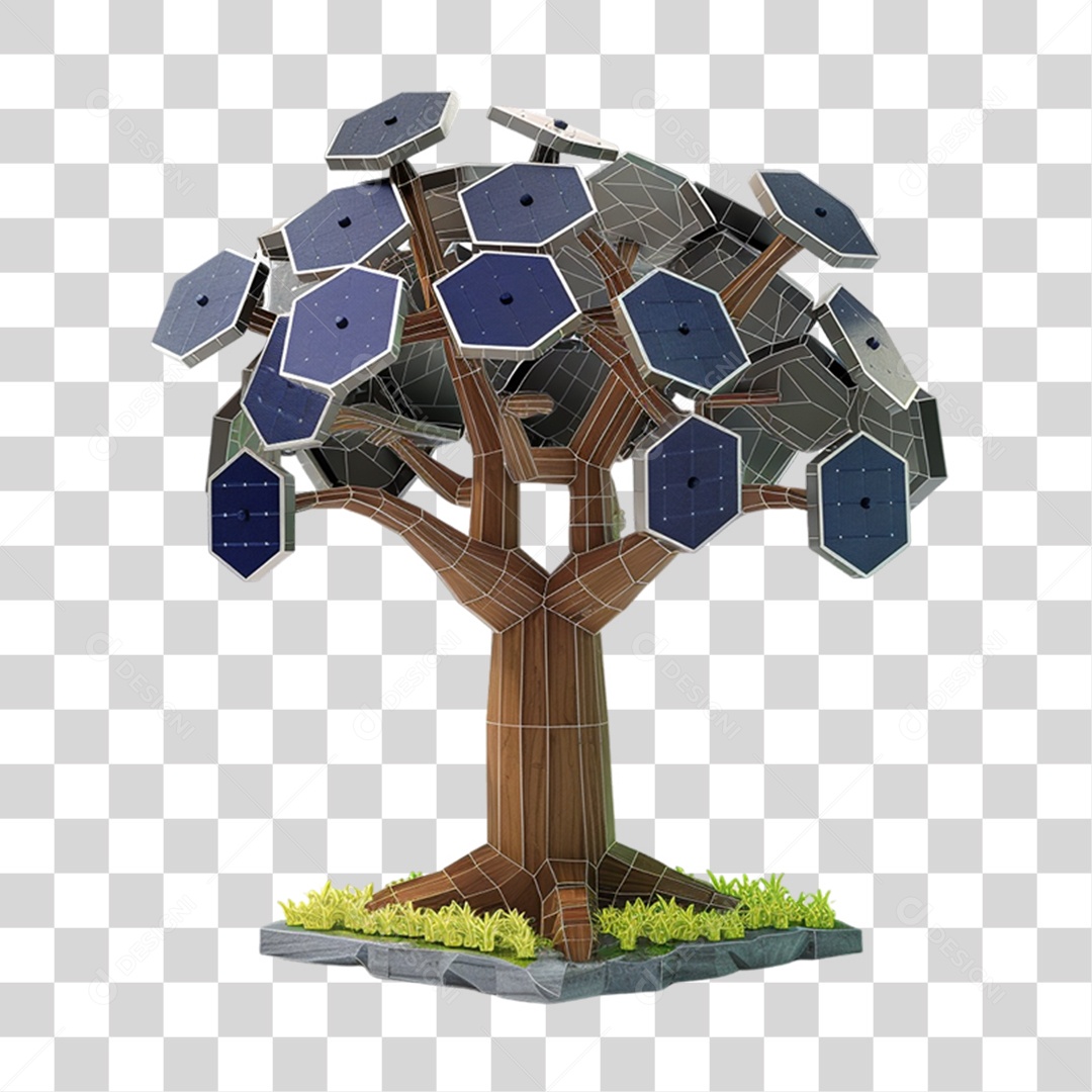 Árvor de Placa Solar PNG Transparente