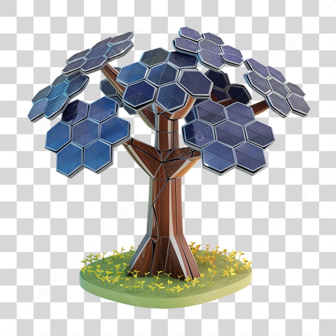 Árvor de Placa Solar PNG Transparente