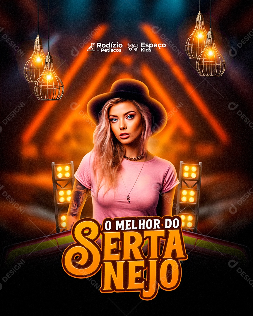 Flyer o Melhor do Sertanejo Artista Social Media PSD Editável