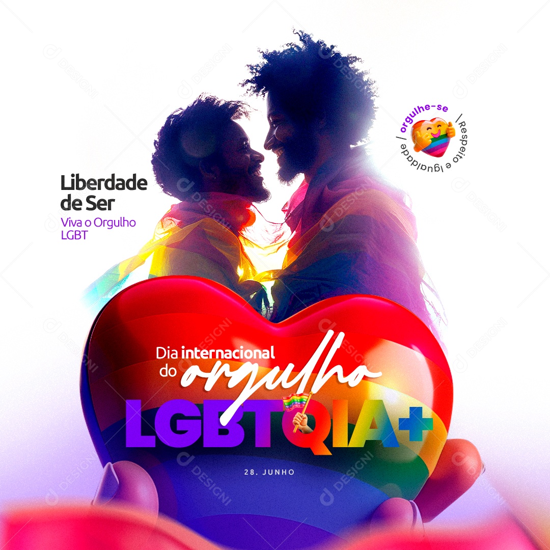 Dia Internacional do Orgulho LGBTQIA+ 28 de Junho Social Media PSD Editável