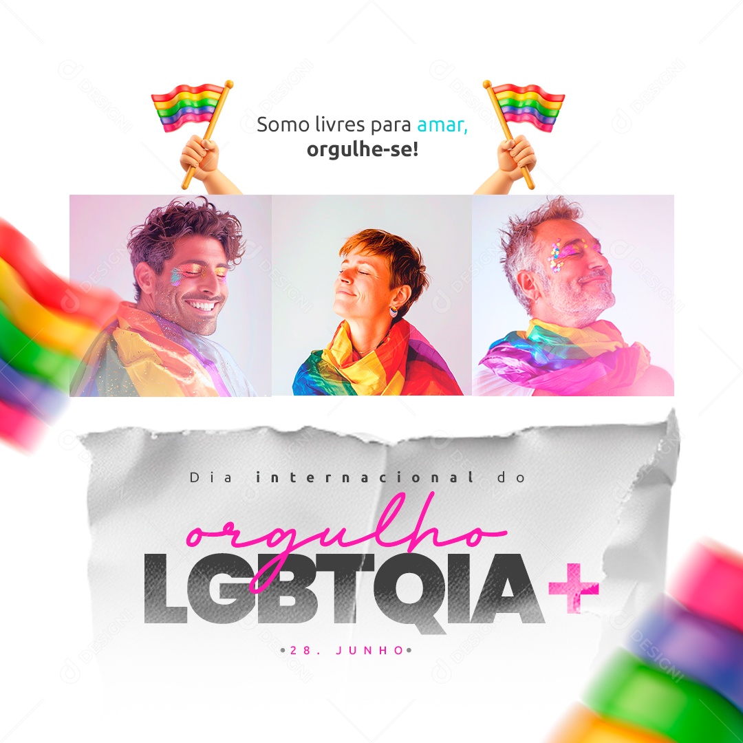 Dia Internacional do Orgulho LGBTQIA+ 28 de Junho Social Media PSD Editável