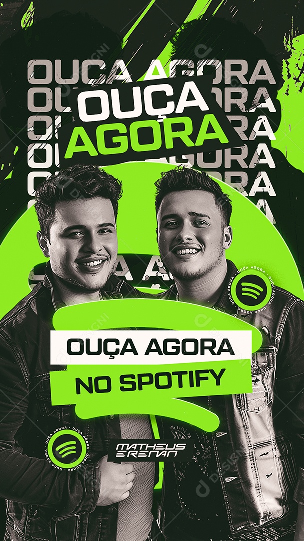 Flyer Story Ouça Agora Matheus e Renan Social Media PSD Editável