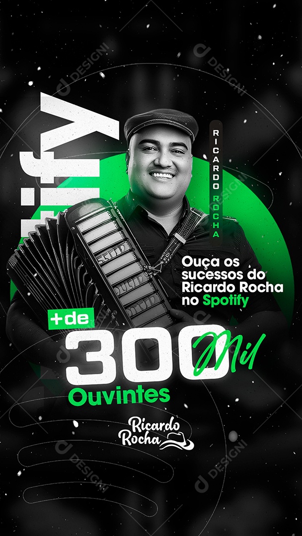 Flyer Story Ouça os Sucesso do Ricardo Rocha Social Media PSD Editável