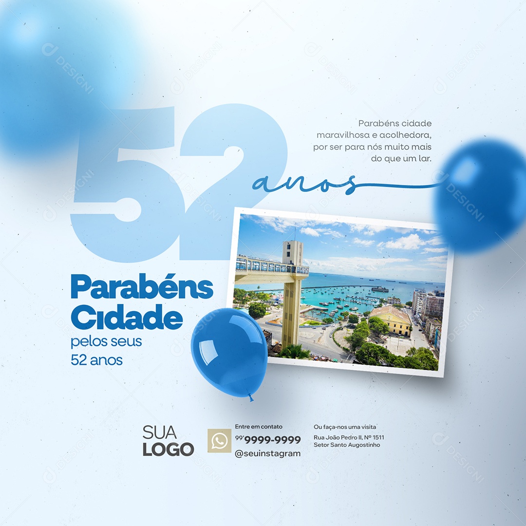 Aniversário Cidade Parabéns Social Media PSD Editável