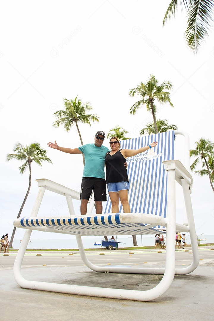 Lugares turístico sobre beira praia