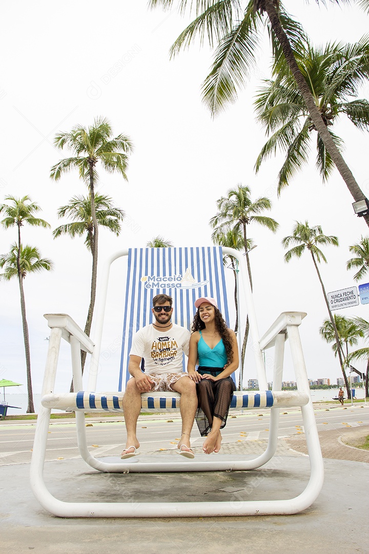 Lugares turístico sobre beira praia