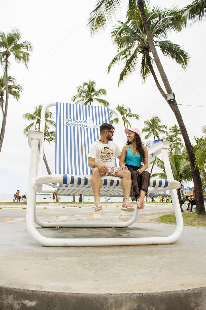 Lugares turístico sobre beira praia